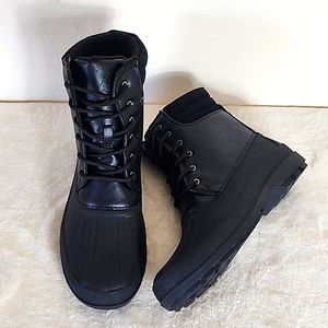 Mishansha Mens Black Waterproof Winter Boots